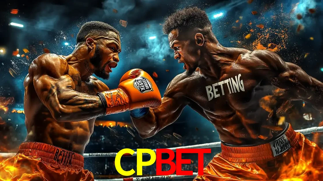 Dois boxeadores em uma luta intensa e explosiva, representando a adrenalina e as oportunidades de apostas em esportes de combate disponíveis na plataforma CPBET.