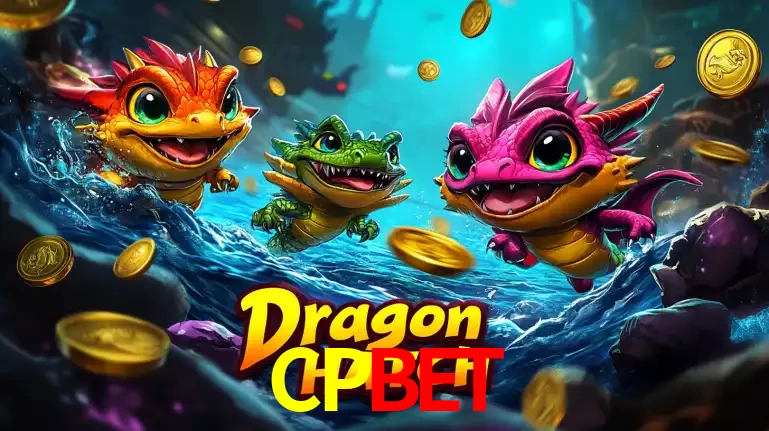 Arte promocional do jogo Dragon Hatch com três adoráveis dragões bebês nadando entre moedas de ouro, um dos slots mais divertidos para jogar no cassino CPBET.