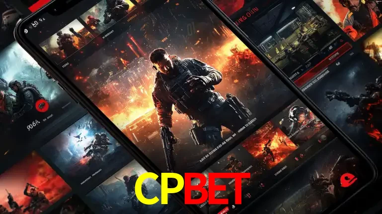 Tela de um celular exibindo uma galeria de jogos de tiro com temática militar, mostrando a variedade de e-sports disponíveis para apostas na plataforma de entretenimento CPBET.